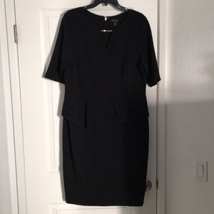 Thalia Sodi Black Peplum Dress with Half Sleeves
